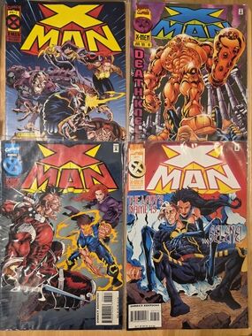 Assorted 90s Marvel X-MAN Comic Books (Set of 4)